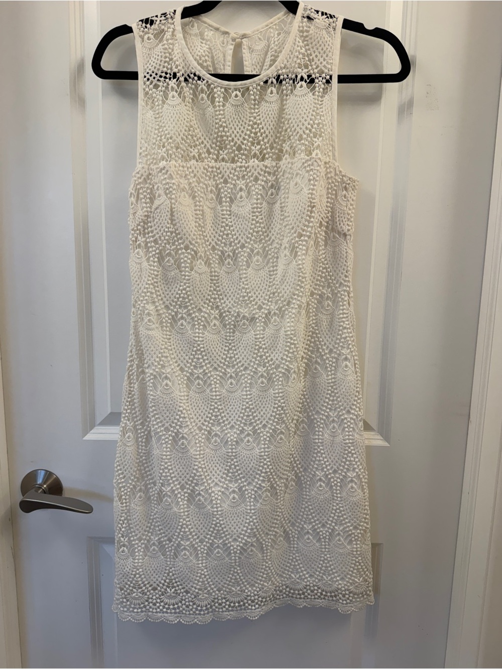 Trina Turk White Crochet Lace Shift Dress